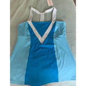 CROWNED ATHLETICS Sleeping Beauty BLUE fitted tank